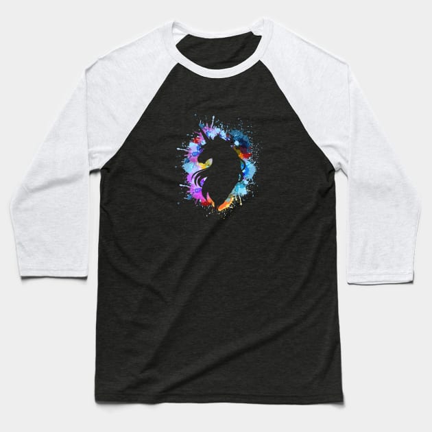 Splatter Unicorn Baseball T-Shirt by theglaze